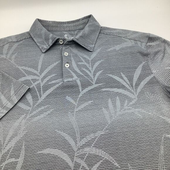 Nat Nast Mens Short Sleeve Polo Floral Gray Size‎ Large - Picture 1 of 6